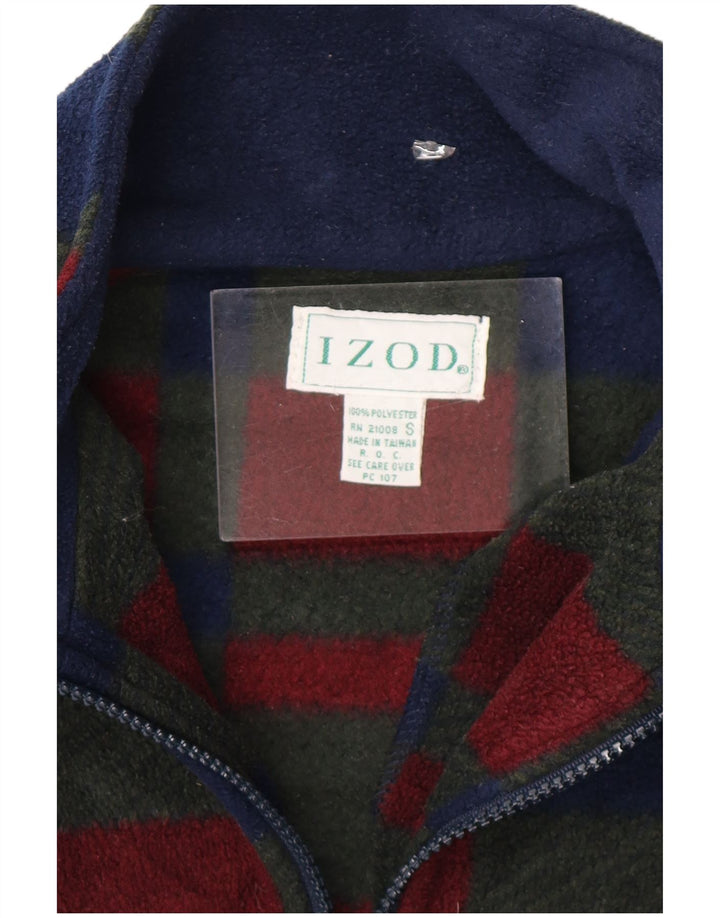 IZOD Fleece Jumper med lynlås til mænd Lille flerfarvet ternet polyester