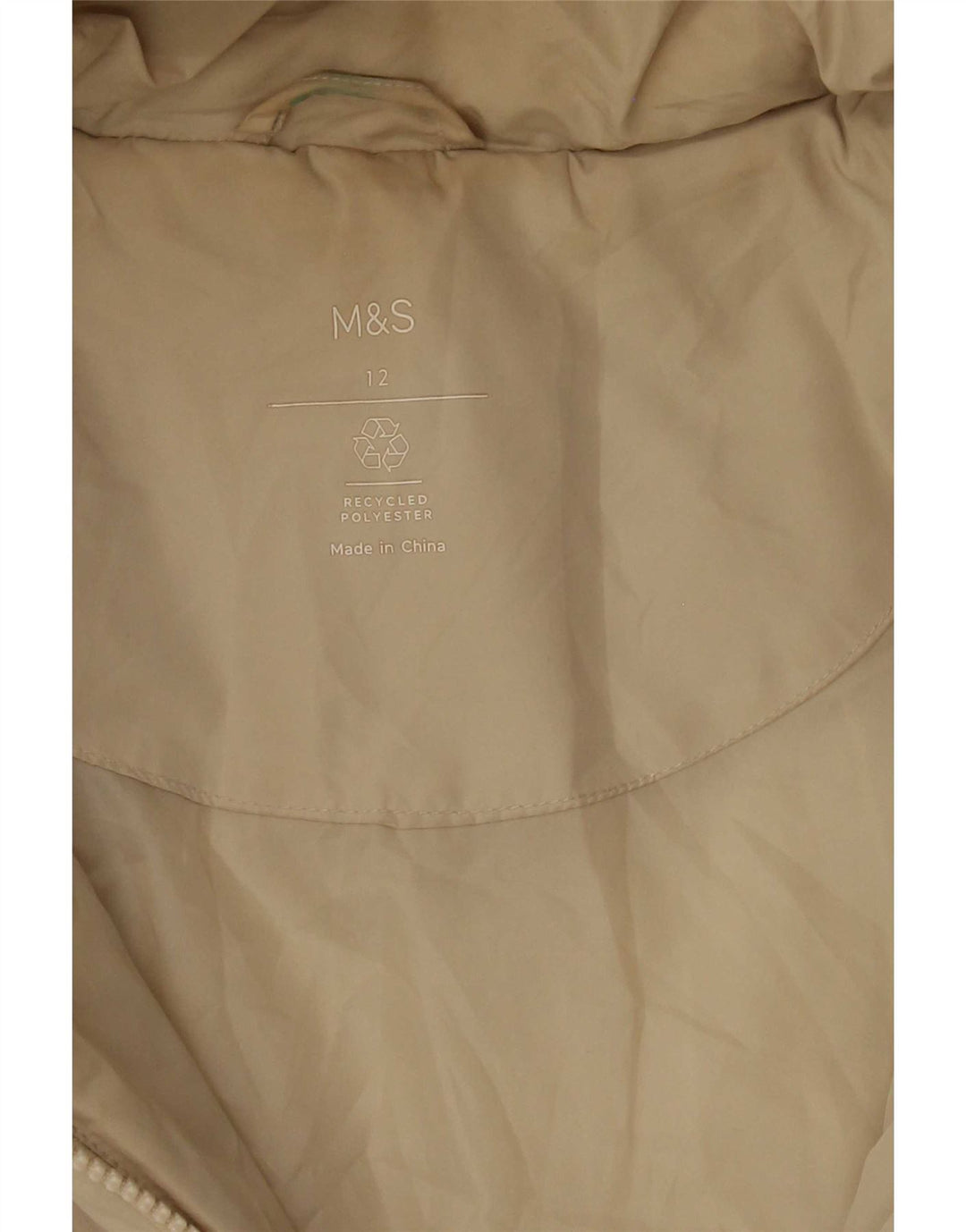 Marks & Spencer Polstret hættejakke til kvinder UK 12 Medium Off White