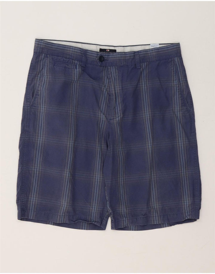 Marks & Spencer Herre Blue Harbor Chino Shorts W34 Large Navy Blue Check