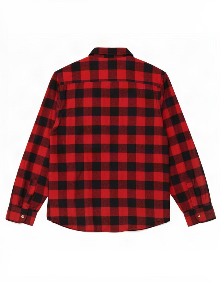 Identisk herre flannel skjorte XL rød Gingham bomuld