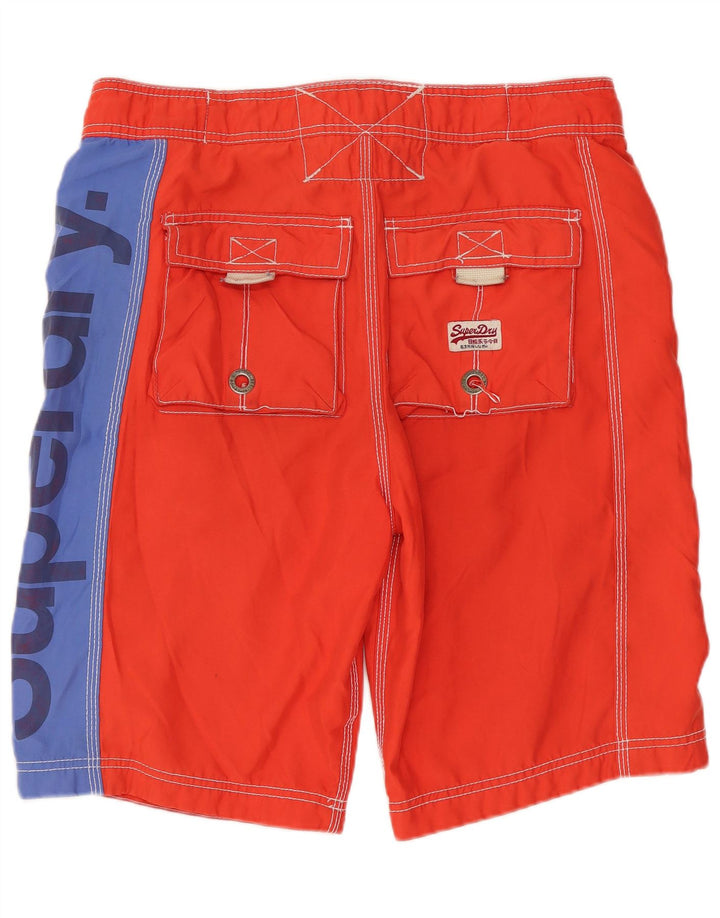 SUPERDRY Grafiske badeshorts til mænd Small Red Colourblock Polyester