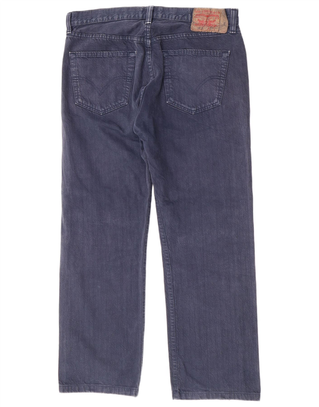 Levi's Herre 501 Straight Jeans W36 L29 Marineblå Bomuld