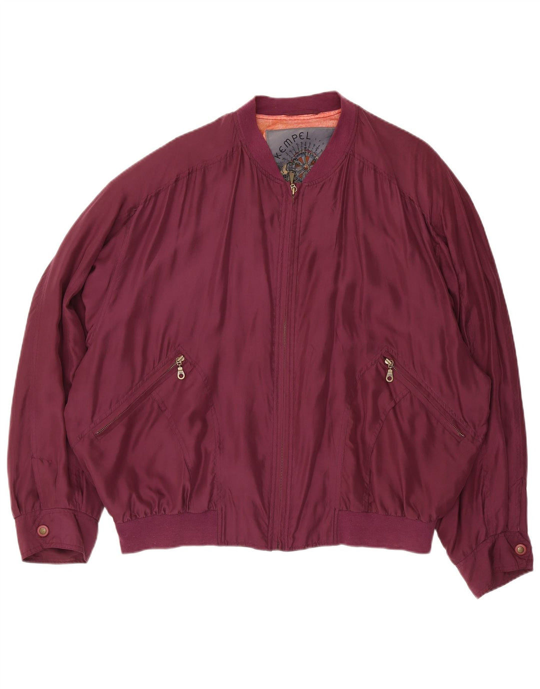 Kempel Herre Bomber Jacket UK 42 XL Burgundy Silke