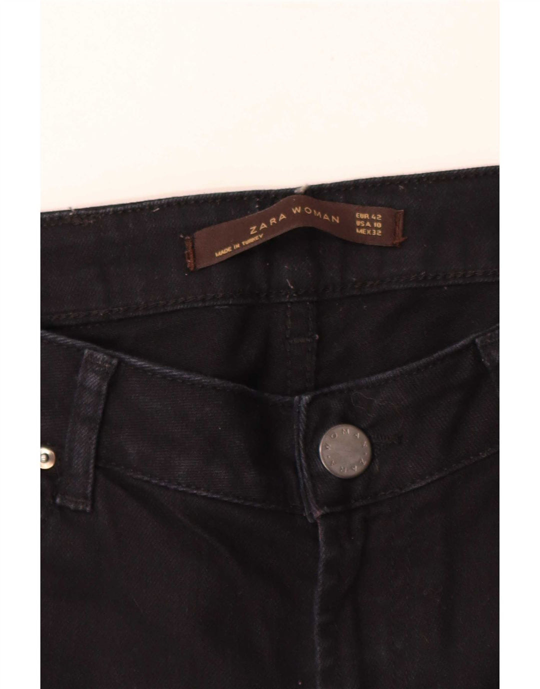 Zara Dame Slim Jeans EU 42 Large W32 L34 Sort