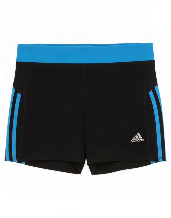 Adidas Womens Climalite Sports Shorts UK 10 Small Black Colourblock