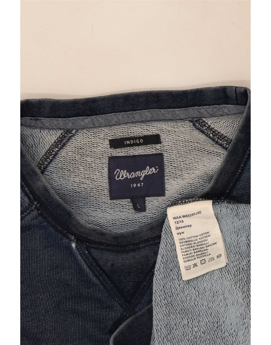 Wrangler grafisk sweatshirt til mænd, stor marineblå bomuld