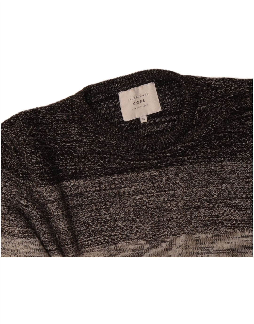JACK & JONES Herre sweater med rund hals XL Gråstribet bomuld