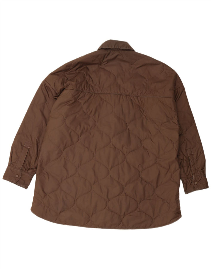Nike Dame Oversized Quiltet Jakke UK 16 Stor Brun Polyester