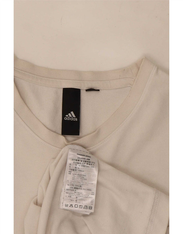 Adidas Grafisk T-shirt top til mænd, stor hvid bomuld