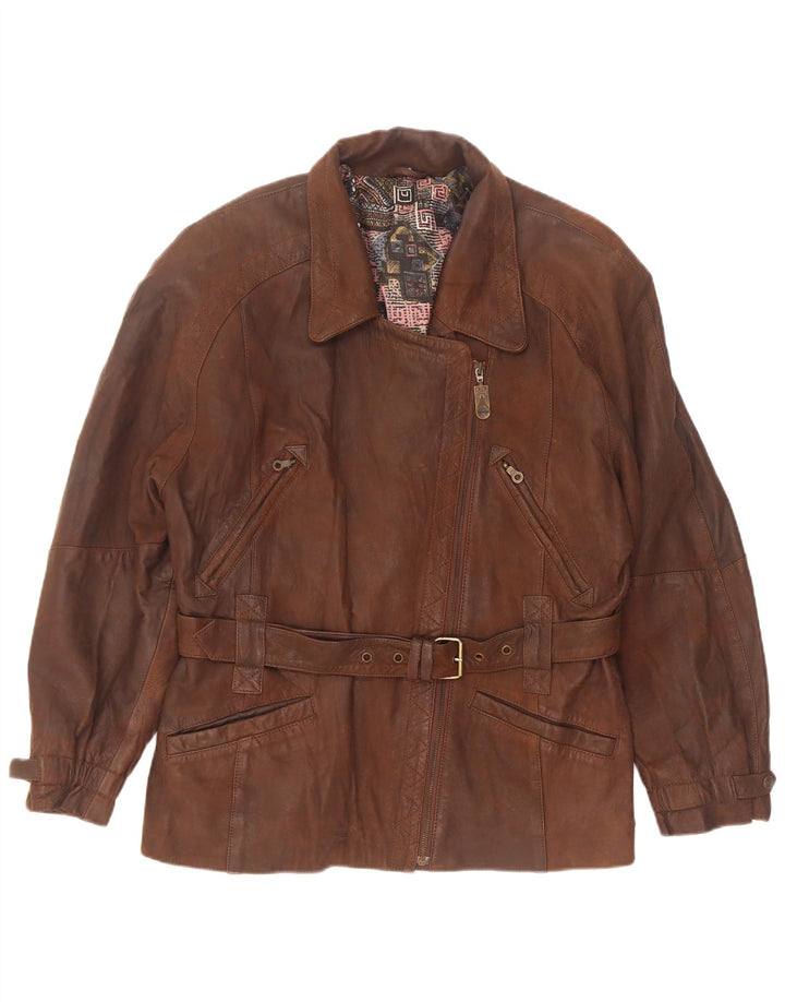 Vintage dame bikerjakke IT 42 medium brun