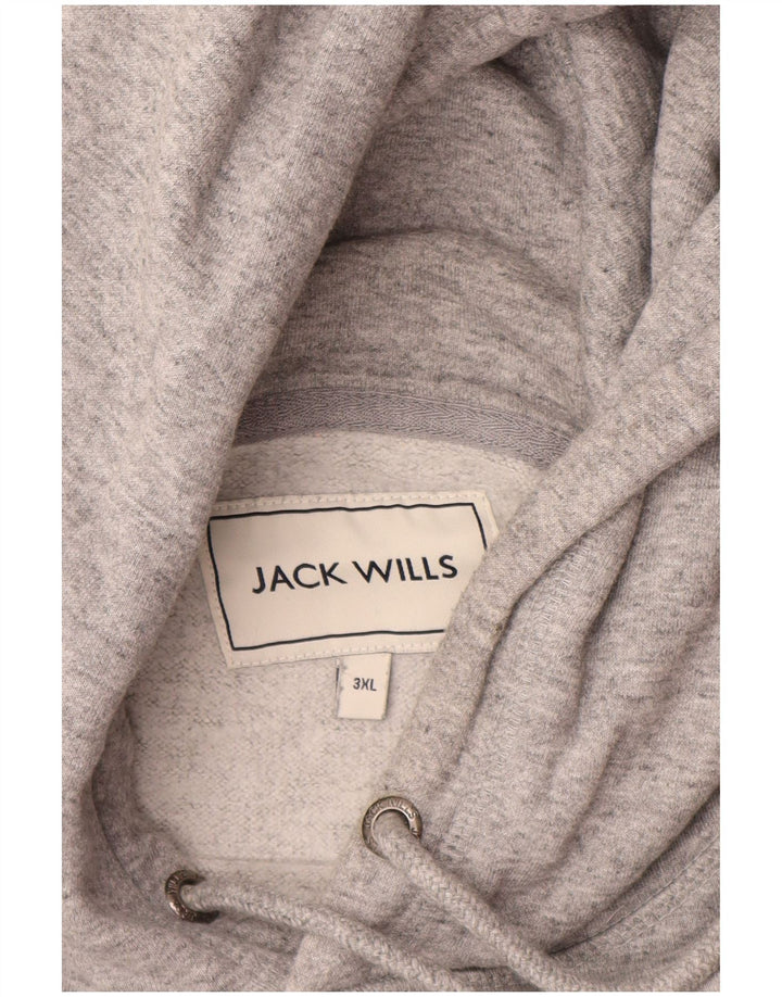 JACK WILLS Grafisk hættetrøje til mænd 3XL Grå Flecked Bomuld