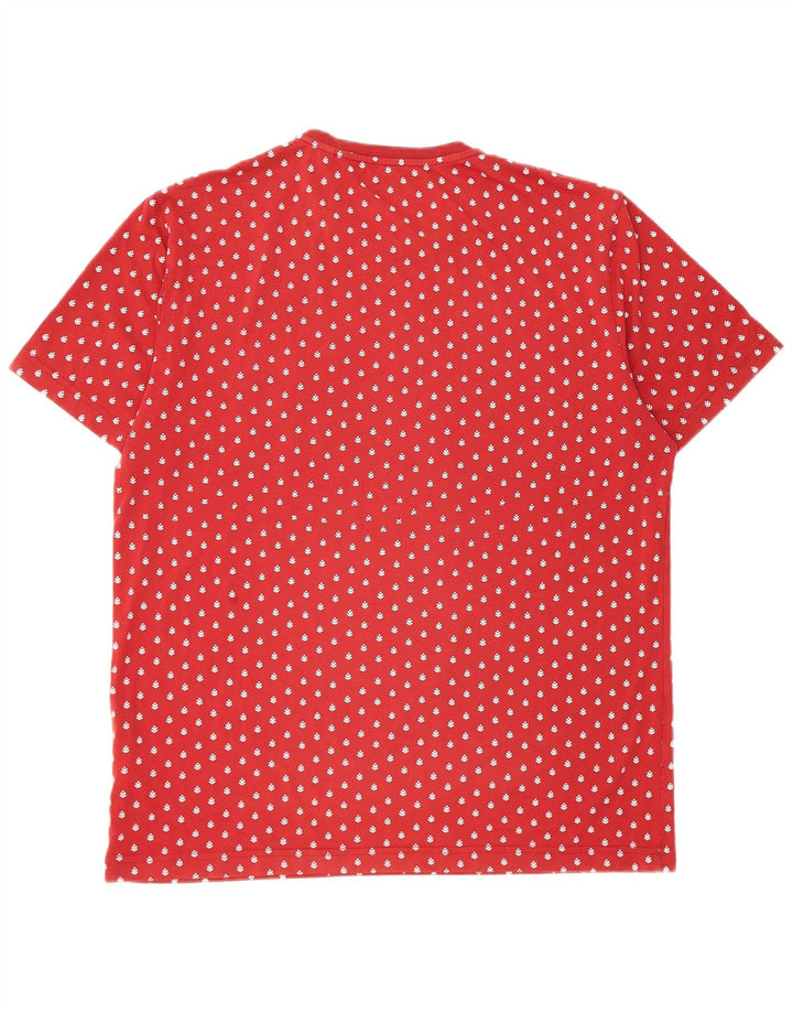 Penguin Herre T-Shirt Top XL Rød Plettet Bomuld
