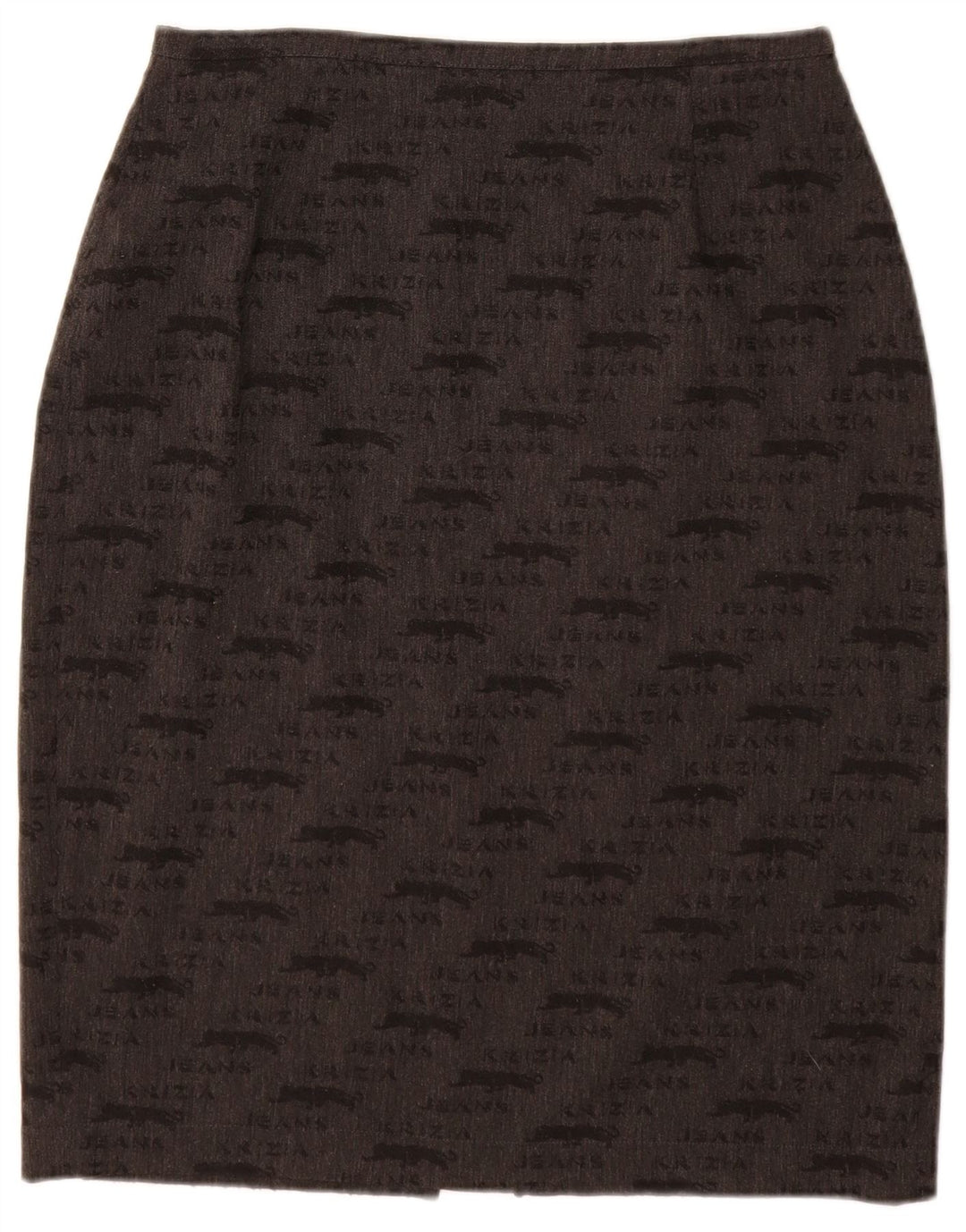 KRIZIA JEANS Grafisk blyantnederdel til kvinder UK 12 Medium W28 Grå