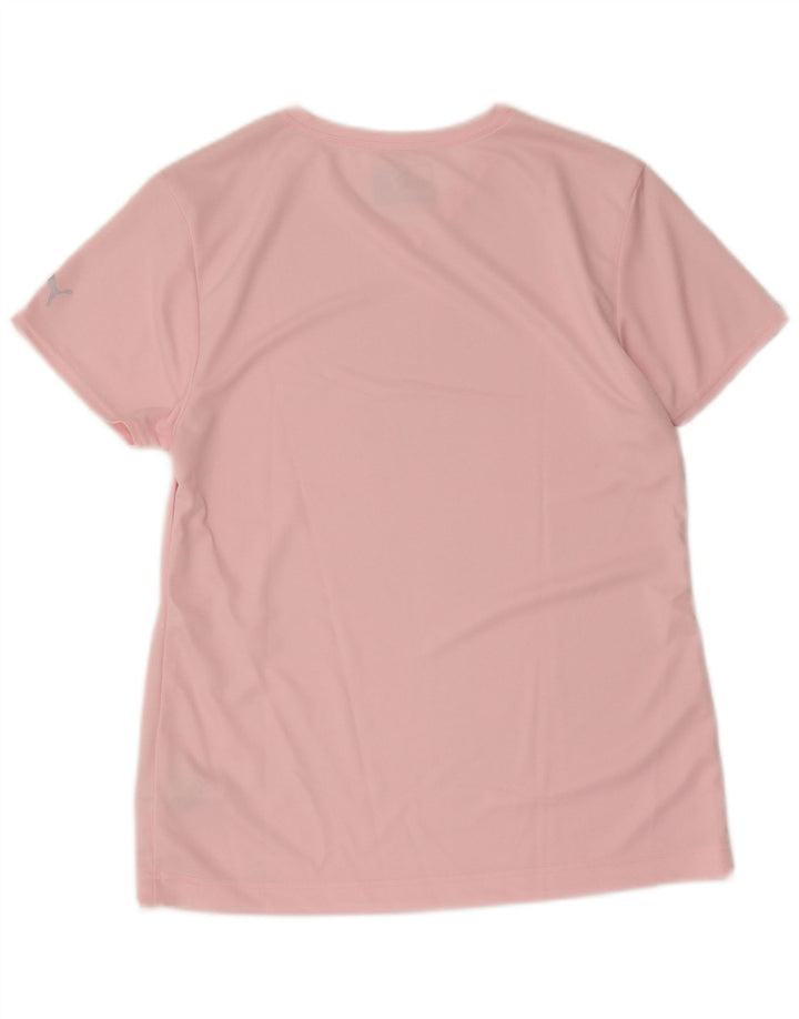 Puma T-Shirt Top UK 12 Medium Pink Polyester