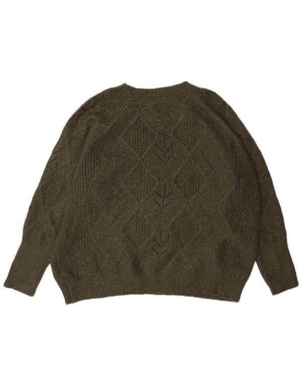 Marks & Spencer dame sweater med rund hals i overstørrelse UK 18 XL Grøn