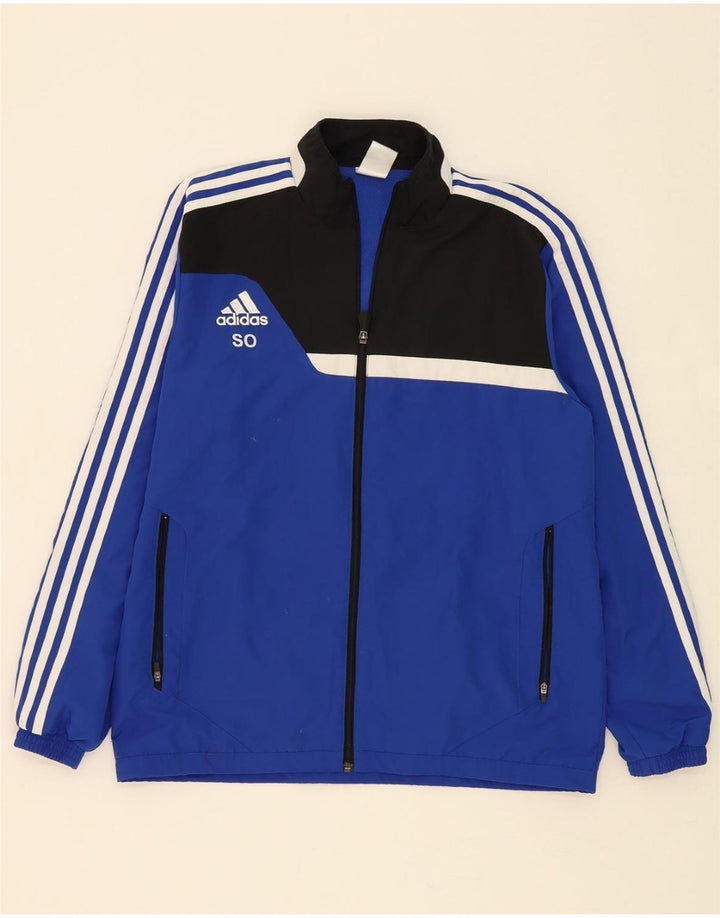 ADIDAS Mens Graphic Tracksuit Top Jacket Medium Blue Colourblock Polyester Vintage Adidas and Second-Hand Adidas from Messina Hembry 