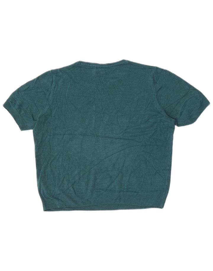 Marks & Spencer T-shirt top til kvinder DK 14 Stor grøn akryl