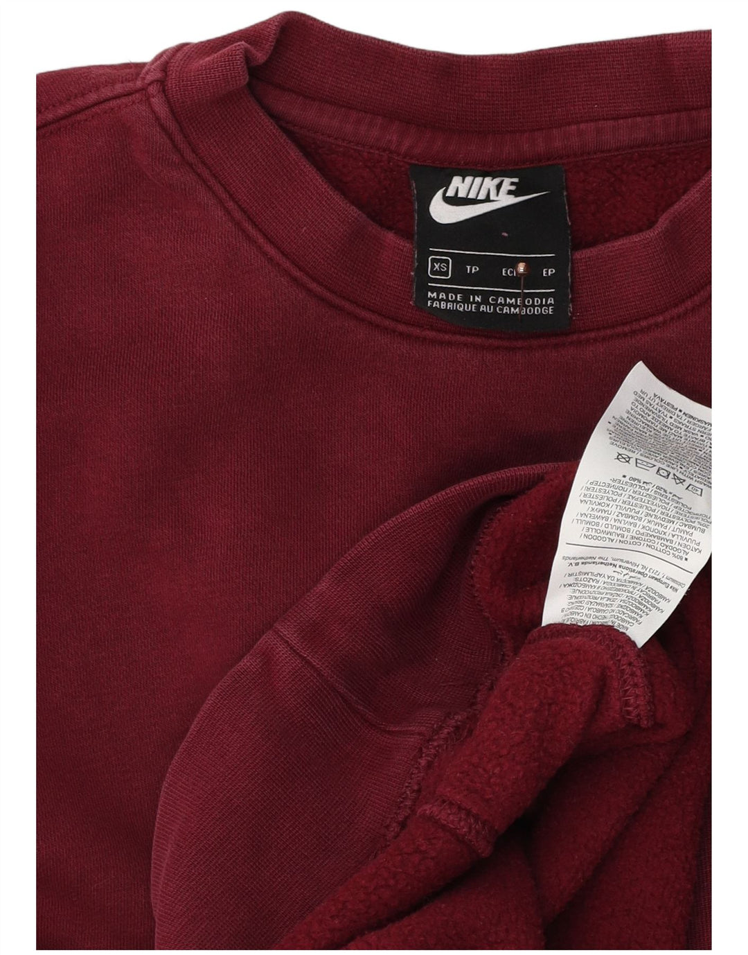 NIKE Sweatshirt til mænd XS Bourgogne bomuld