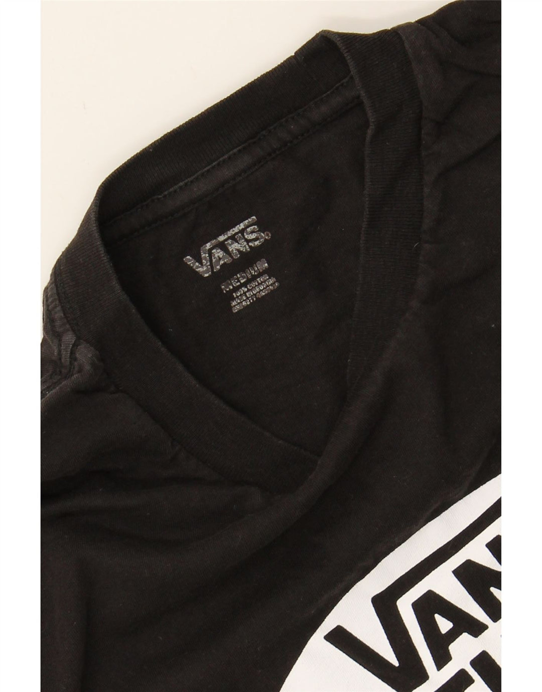 VANS Mens Graphic T-Shirt Top Medium Black Cotton Vintage Vans and Second-Hand Vans from Messina Hembry 