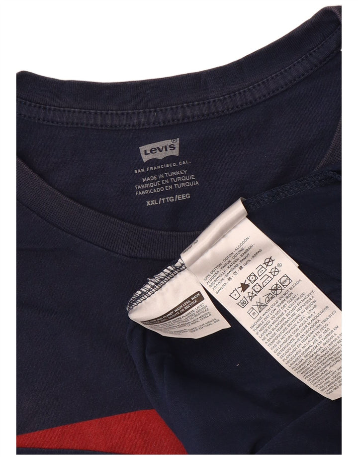 Levi's Grafisk T-shirt top til mænd 2XL marineblå bomuld