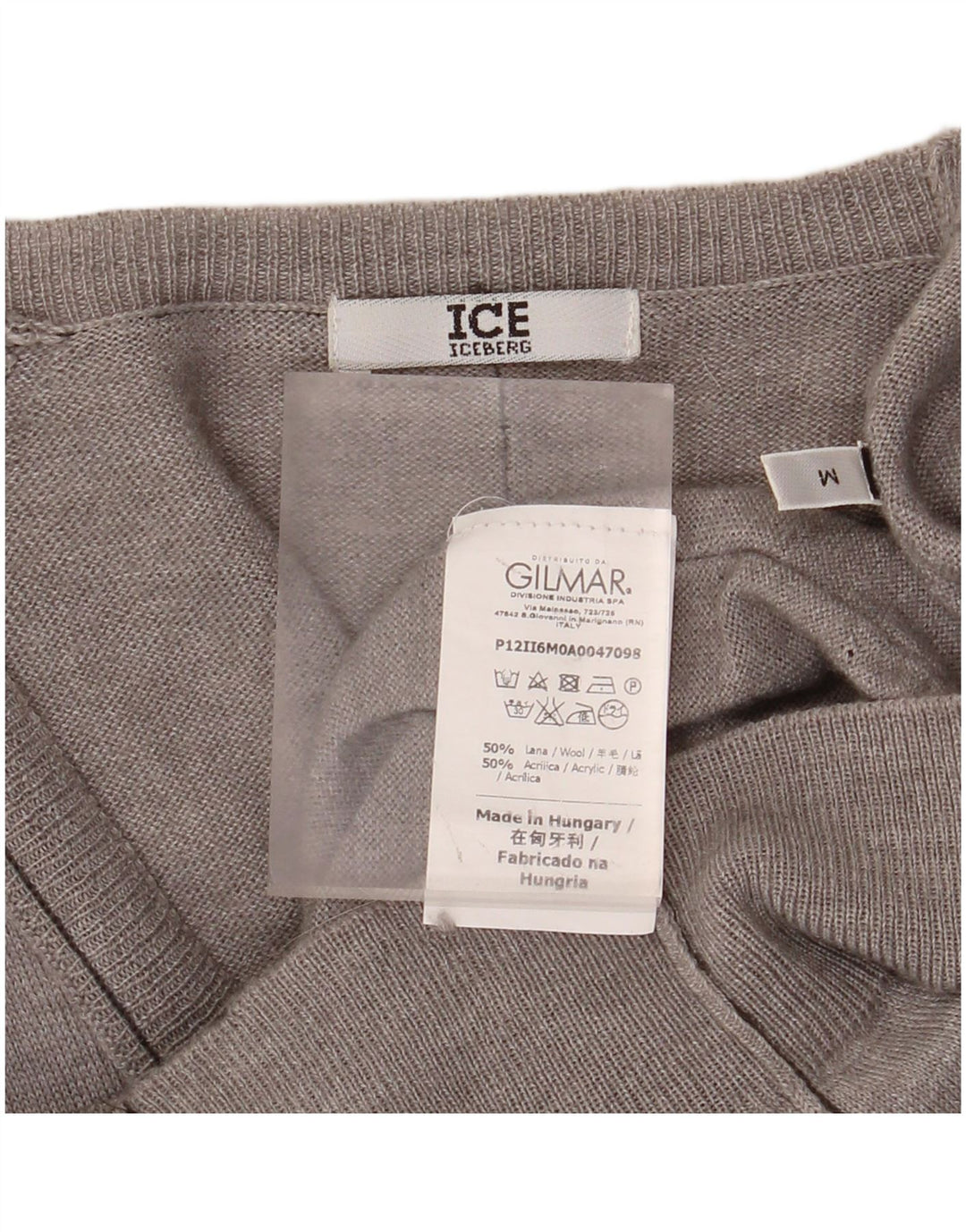 ICEBERG Womens Longline Cardigan Sweater UK 14 Medium Grey Uld
