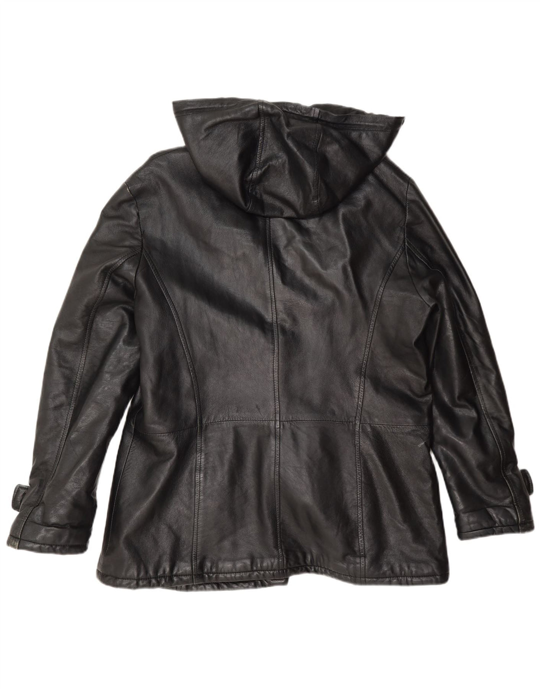 Pellitalia Dame Hætte Læderjakke UK 18 XL Sort