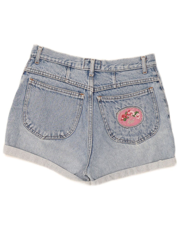 Vintage Womens Denim Shorts W30 Medium Blue Cotton