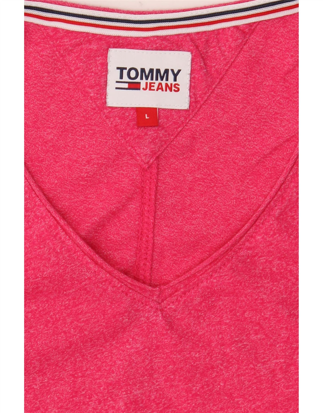 Tommy Hilfiger Herre T-Shirt Top Large Pink Flecked