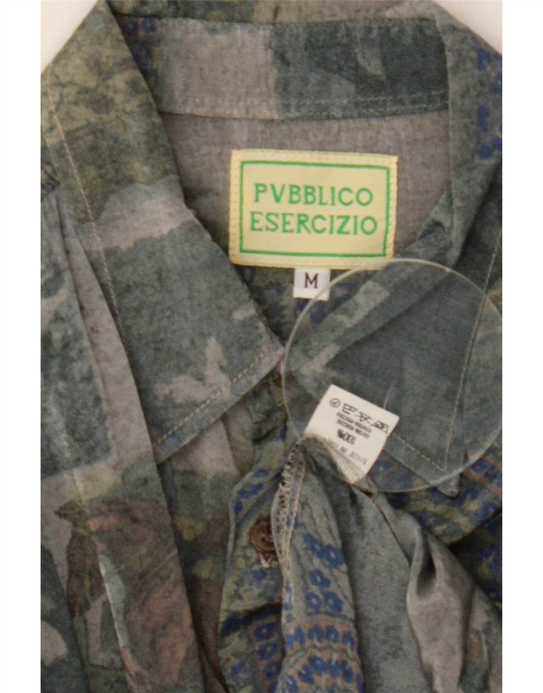Vintage herre abstrakt mønster skjorte medium flerfarvet Rayon