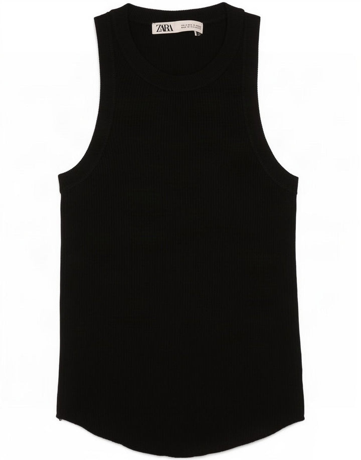 Zara Damevest Top UK 8 Lille Sort