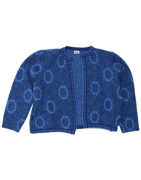 Lucia Womens Oversized Open Bolero Jumper UK 18 XL Blue Floral
