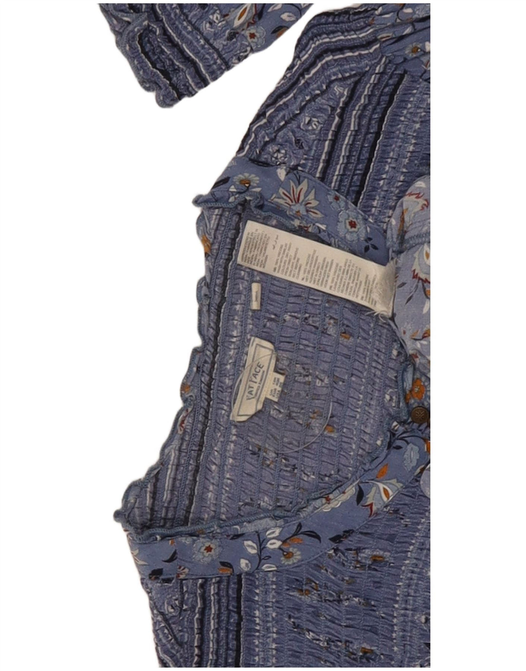 Fat Face Dame Langærmet Basic Dress UK 12 Medium Blue Floral Viscose