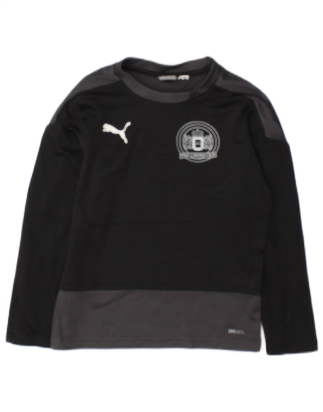 Puma Boys Grafisk Top Langærmet 7-8 år Sort Colourblock