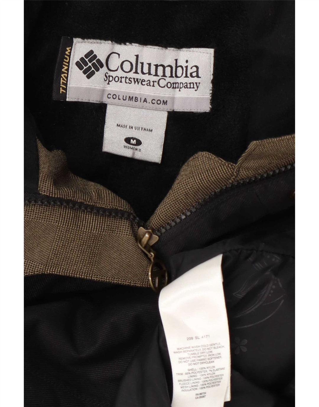 Columbia Dame Windbreaker Jacket UK 14 Medium Sort Nylon