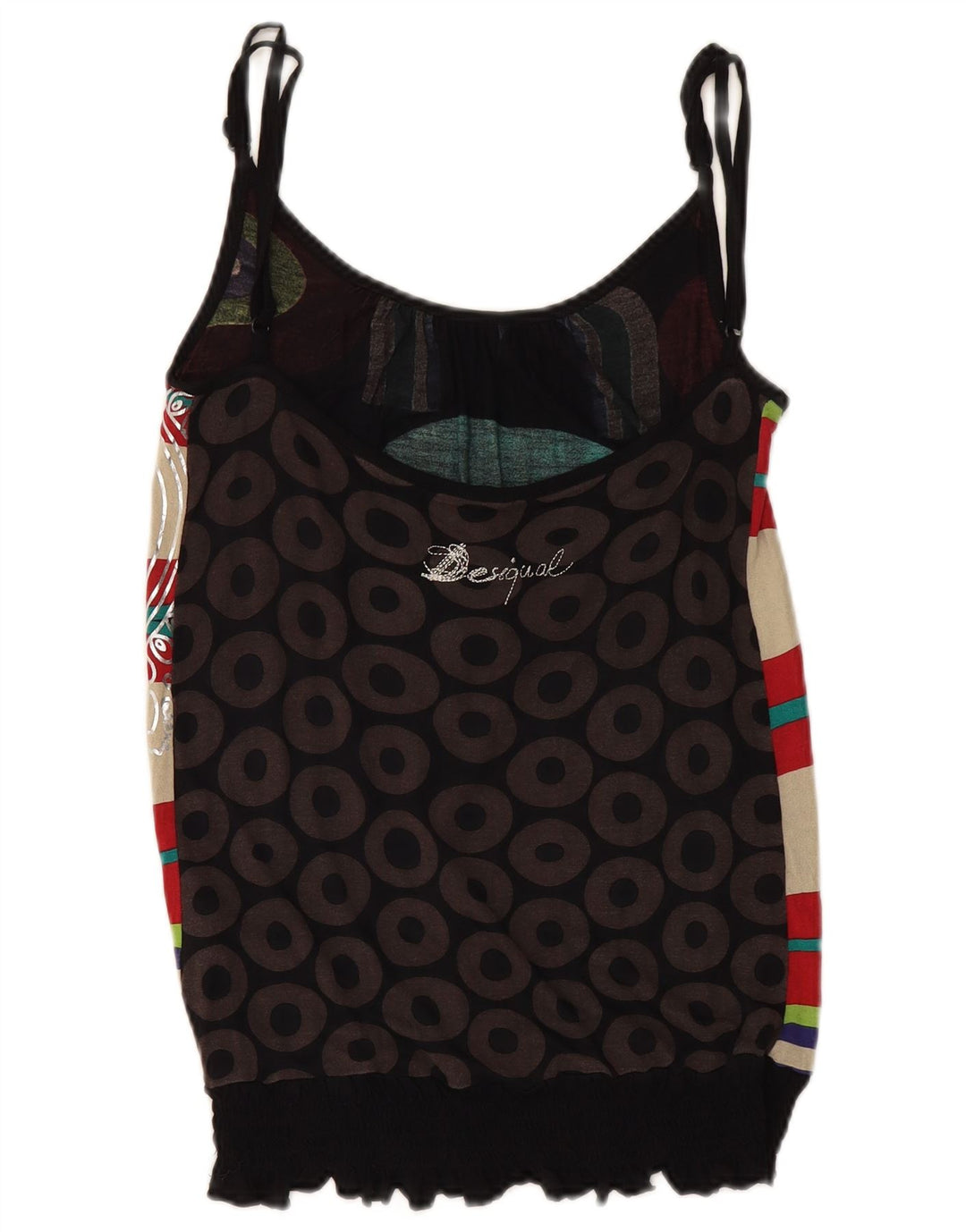 DESIGUAL Dame Cami Top UK 12 Medium Flerfarvet Geometrisk