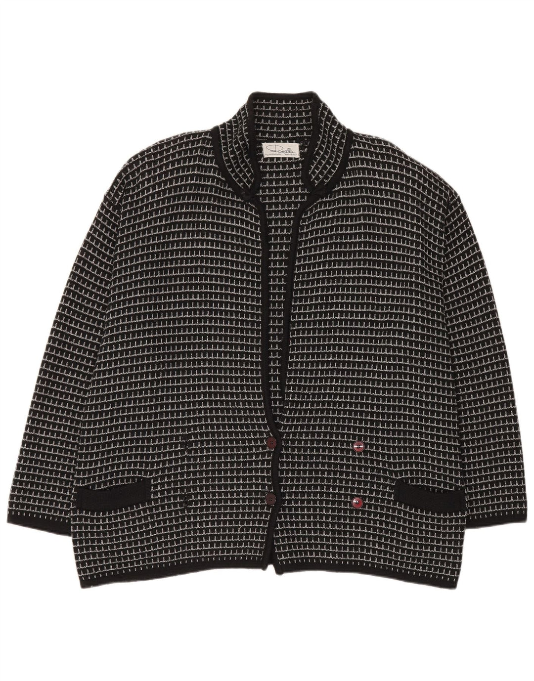 Settebello herre cardigan sweater XL sort ternet akryl