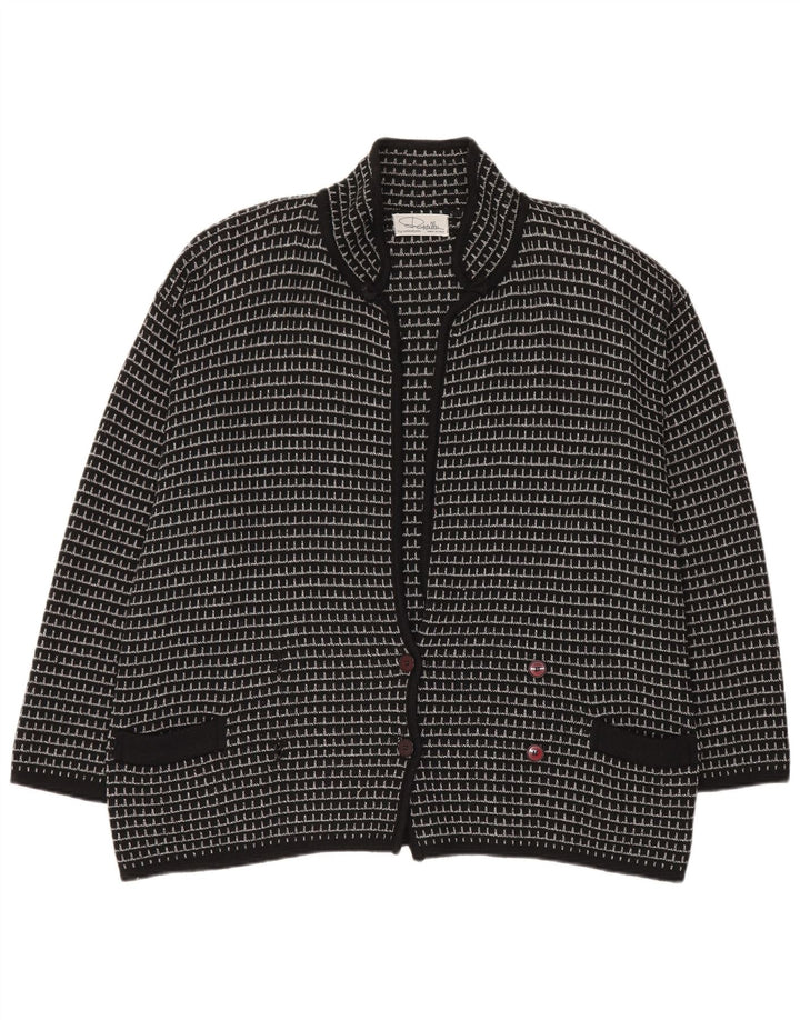 Settebello herre cardigan sweater XL sort ternet akryl