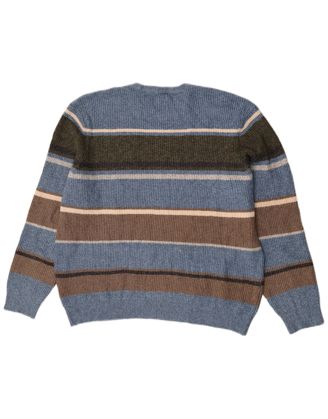 Marks & Spencer Herre sweater med rund hals 2XL blå stribet polyamid