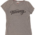 Tommy Hilfiger Dame Grafisk T-Shirt Top UK 14 Medium Grå