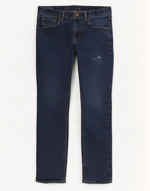 Tommy Hilfiger Herre Bleecker Distressed Slim Jeans W32 L32 Marineblå Bomuld