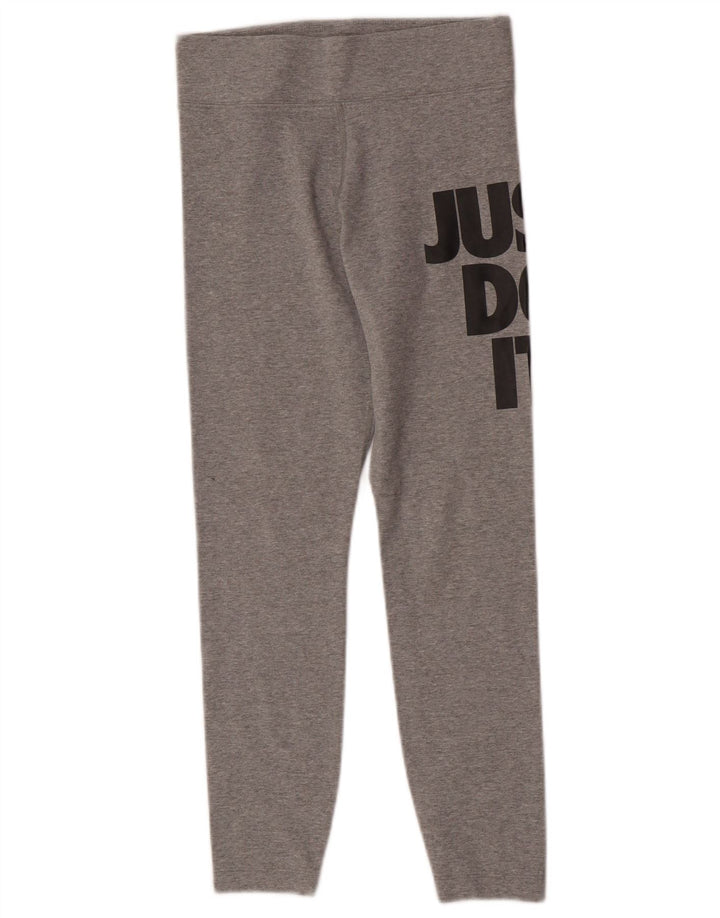 Nike Grafiske Leggings til kvinder UK 8 Små grå flækkede bomuld