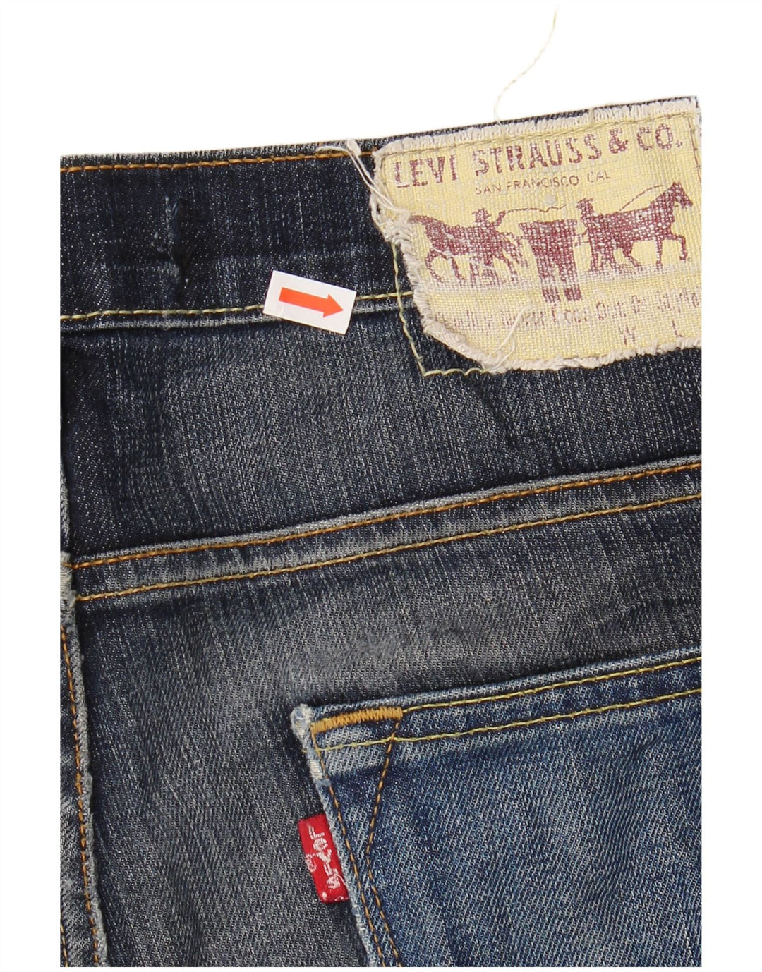 LEVI'S Herre 504 Straight Jeans W33 L34 Marineblå Bomuld