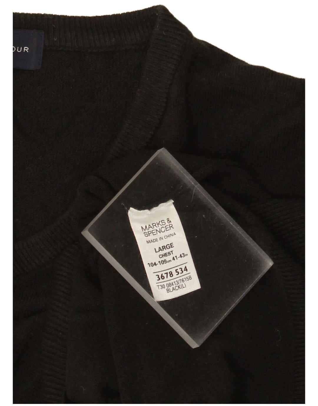 Marks & Spencer Dame Blue Harbor V-hals sweater UK 16 Large Black