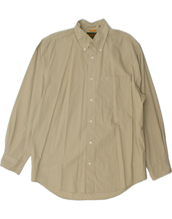 TIMBERLAND Mens Shirt Large Khaki Cotton Vintage Timberland and Second-Hand Timberland from Messina Hembry 