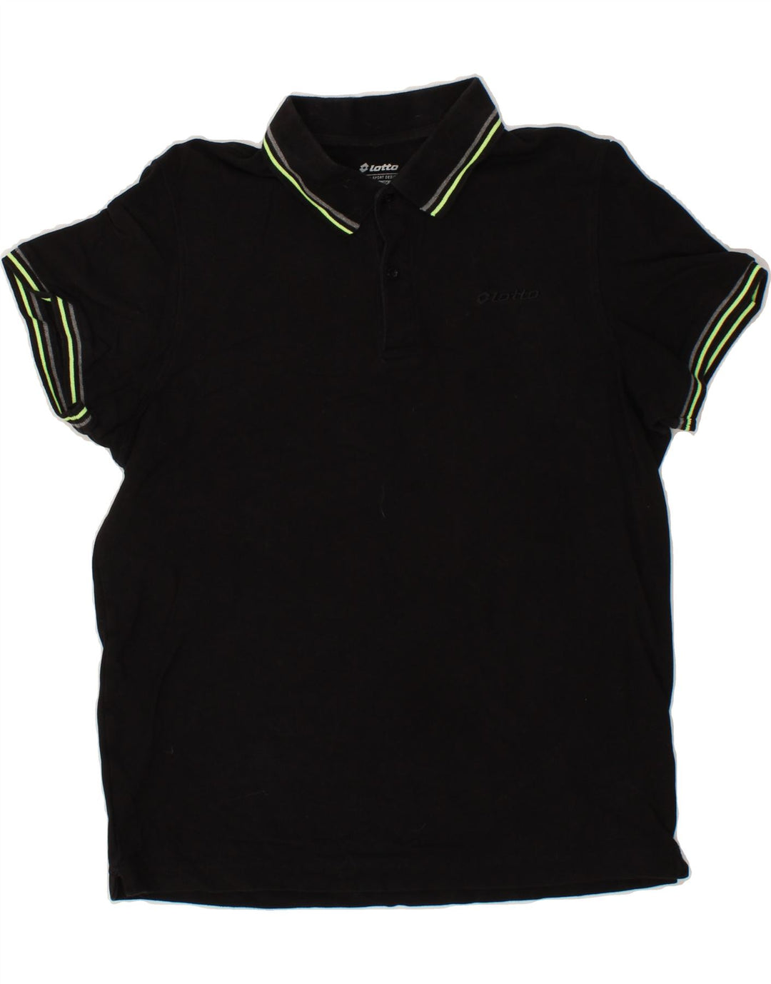 LOTTO Mens Polo Shirt XL Black Vintage Lotto and Second-Hand Lotto from Messina Hembry 