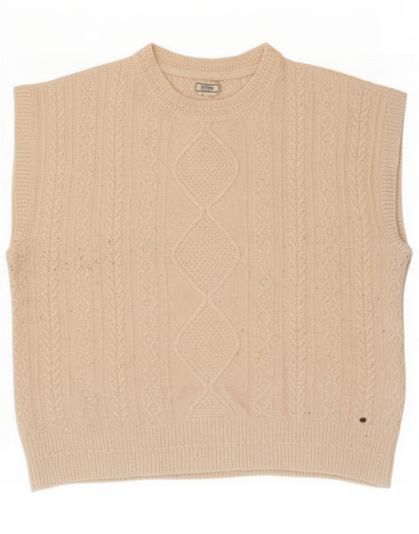 Fat Face Womens Oversized Vest Tank Top UK 16 Large Beige