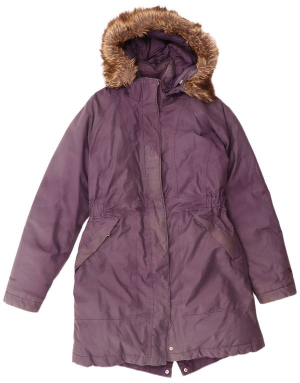The North Face Womens Hooded Padded Parka Jacket UK 12 Medium Purple Winter
