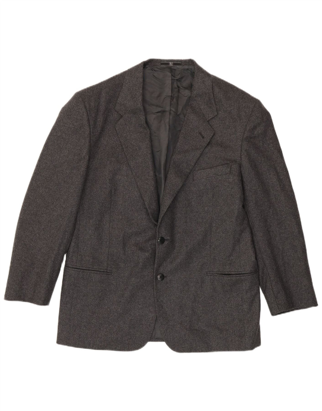 Valentino Herre 2-knap 2-knap blazerjakke IT 54 2XL Grå Virgin Wool