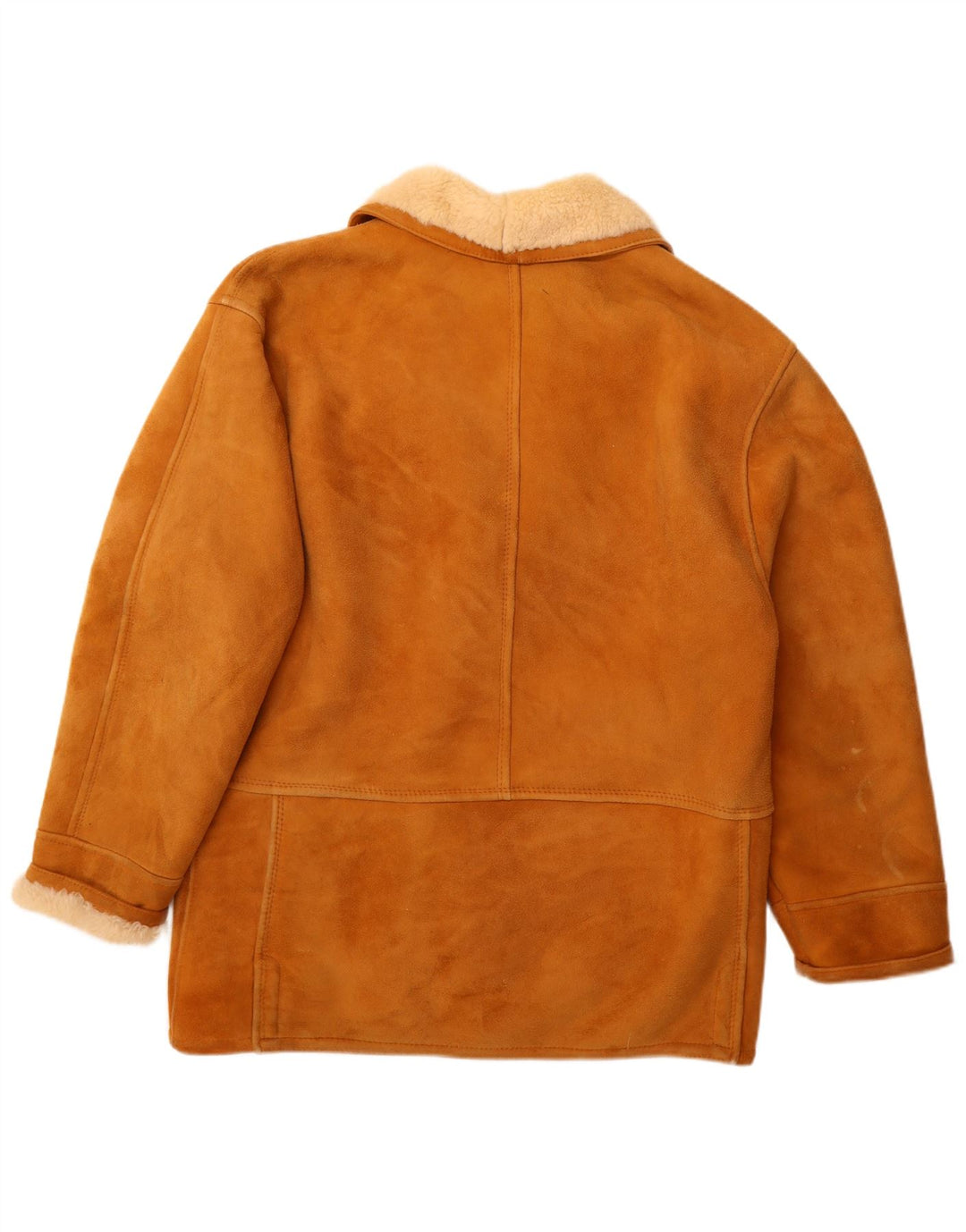 Vintage Shearling-jakke til mænd IT 52 XL brunt læder