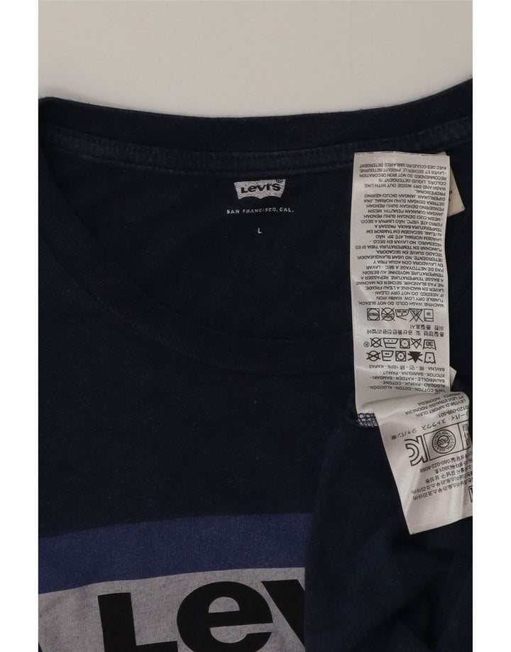 Levi's Herre grafisk T-shirt Top Stor marineblå bomuld